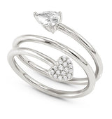LUCENTISSIMA ring, 925 sterling silver, cz Silver Heart