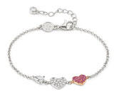 LUCENTISSIMA bracelets, 925 sterling silver, cz Rose Gold Heart
