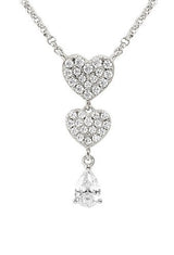 LUCENTISSIMA necklace, 925 sterling silver, cz Silver Heart