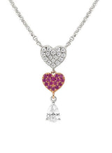 LUCENTISSIMA necklace, 925 sterling silver, cz Rose Gold Heart