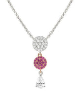 LUCENTISSIMA necklace , 925 sterling silver, cz Rose Gold Round