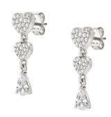 LUCENTISSIMA earrings, 925 sterling silver, cz (PENDANTS) Silver Heart