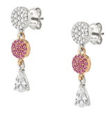 LUCENTISSIMA earrings, 925 sterling silver, cz (PENDANTS) Rose Gold Round