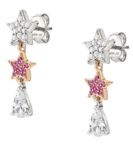 LUCENTISSIMA earrings, 925 sterling silver, cz (PENDANTS) Rose Gold Star