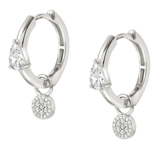 LUCENTISSIMA earrings, 925 sterling silver, cz (CIRCLE) Silver Round