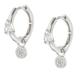 LUCENTISSIMA earrings, 925 sterling silver, cz (CIRCLE) Silver Round