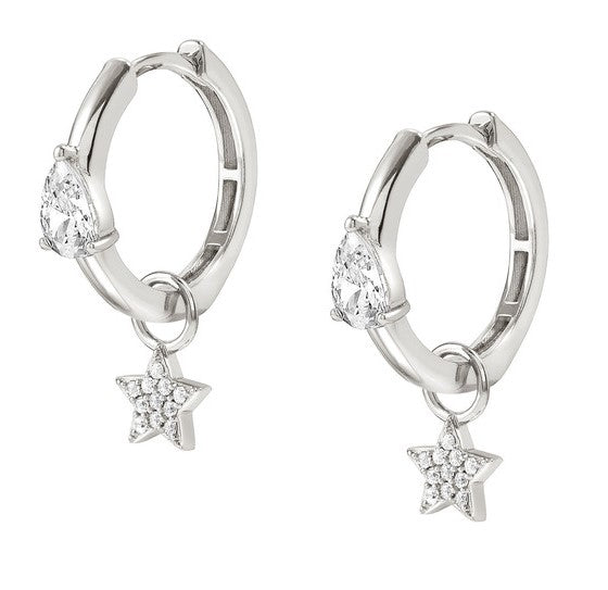 LUCENTISSIMA earrings. 925 sterling silver, cz (CIRCLE) Silver Star