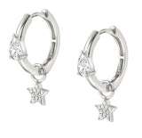 LUCENTISSIMA earrings. 925 sterling silver, cz (CIRCLE) Silver Star