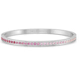 PRETTY BANGLES bracelet,steel , cz SMALL SIZE PINK