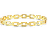 PRETTY BANGLES bracelet,steel,d cz CHAIN SIZE LARGE Yellow Gold