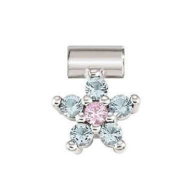 SEIMIA ed. FLORA  925 sterling silver, cz (FLOWERS) LIGHT BLUE