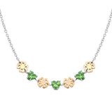 PRINCIPESSINA necklace, steel, BI-TONE fin.CZ four-leaf clover