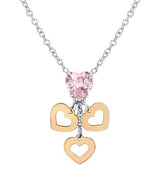 PRINCIPESSINA necklace, steel, BI-TONE fin. cz PENDANTS Heart