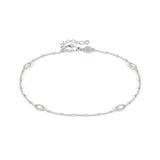 ANKLETS anklet  925 sterling silver cz Navette