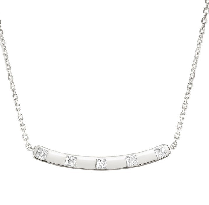 CARISMATICA necklace  925 sterling silver  cz (PLATE) WHITE fin. Silver