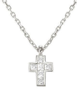 CARISMATICA necklace  925 sterling silver  cz (SMALL CROSS) WHITE fin. Silver