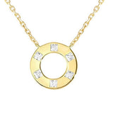 CARISMATICA necklace  925 sterling silver  fine cz. Yellow gold White Round