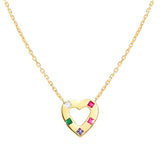 CARISMATICA necklace  925 sterling silver  fine cz. Yellow gold Mixed heart