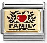 030289/07 Classic steel, enamel, 18k gold Family red heart