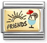 030289/08 Classic steel, enamel, 18k gold Friends, cocktails