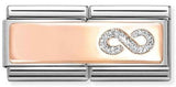 430721/01 DOUBLE Classic  steel, enamel,9k gold Infinity glitter