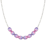 SYMBIOSI necklace 925 sterling silver  BICOLOR stones (E) PINK-PURPLE fin. Silver