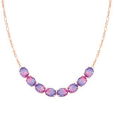 SYMBIOSI necklace  925 sterling silver BICOLOR stones (E) PINK-PURPLE fin. Pink gold
