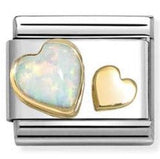 STONES in steel and 750 gold Opal hearts 030520/10