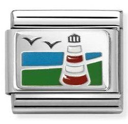 330284/47 CL OXIDIZED PLATES,steel,enamel, 925 silver Smeatons Tower   Lighthouse