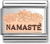 430202/43 Classic steel, enamel & 9k rose Gold Namaste