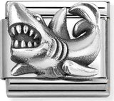 330101/87 Classic OXIDIZED SYMBOLS in st.steel  925 silver Shark