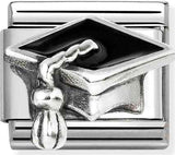 330204/32 Classic ,S/steel, enamel , 925 sterling silver Graduation Hat
