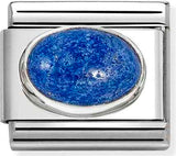 330510/09  Classic HARD STONES steel, 925  silver Lapis