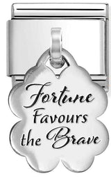 331811/11 Classic CHARMS, 925 silver FOUR-LEAF CLOVER Fortune Favours the Brave