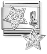 331817/16 Classic CHARMS steel, 925 silver, cz pavè Star