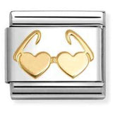 030149/67 Classic SYMBOLS steel and 18k gold Heart glasses