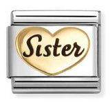 030285/78 Classic SYMBOLS steel, enamel & 18k gold Sister heart