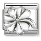 330101/96 Classic OXIDIZED SYMBOLS in st.steel and 925 sterling silver Four-leaf clover