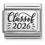 330109/65 Classic OXYDISED PLATES 2 in steel and 925 sterling silver Class of 2026