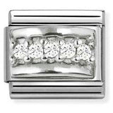 330304/50 CL SYMBOLS steel , Cubic zirconia and 925 sterling silver WHITE track