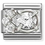 330329/01 CL steel, CZ and 925 sterling silver WHITE Drop