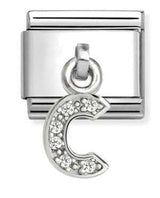 331818/03 Classic CHARMS LETTERS CZ steel & sterling silver C