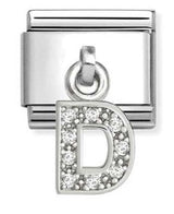 331818/04 Classic CHARMS LETTERS CZ steel & sterling silver D