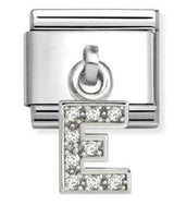 331818/05 Classic CHARMS LETTERS CZ steel & sterling silver E