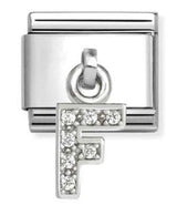 331818/06 Classic CHARMS LETTERS CZ steel & sterling silver F