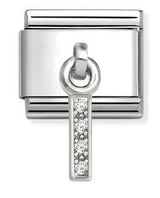 331818/09 Classic CHARMS LETTERS CZ steel & sterling silver I