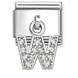 331818/23 Classic CHARMS LETTERS CZ steel and 925 sterling silver (23_W)