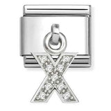 331818/24 Classic CHARMS LETTERS CZ steel and 925 sterling silver (24_X)