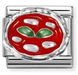 330204/47 Classic ,steel, enamel ,925 sterling silver Pizza