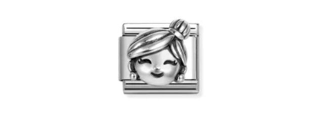 COMPOSABLE CLASSIC LINK COUPLE, GRANDMOTHER, OXIDISED SILVER